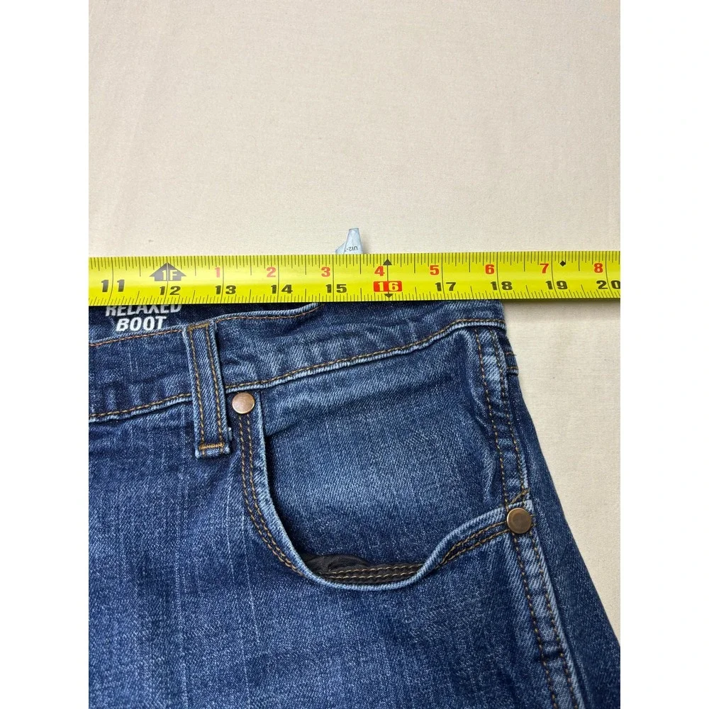 Wrangler Relaxed Boot Jeans Mens 36x32 Dark‎ Wash Denim Fly Casual